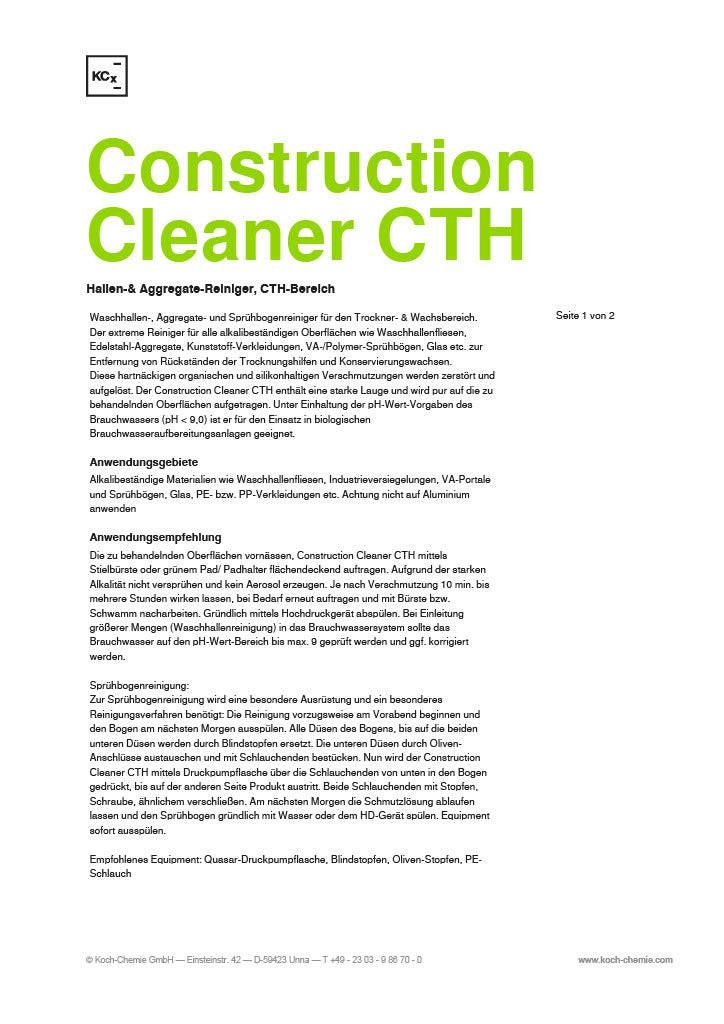 Koch Chemie Construction Cleaner CTH 25L   414025 - Weigola Premium Autopflege seit 1883