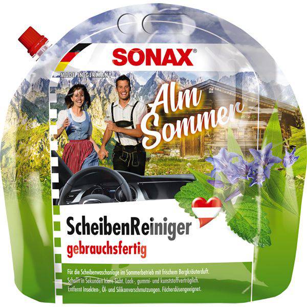 SONAX ScheibenReiniger gebrauchsfertig Alm Sommer -322441 - Weigola Premium Autopflege seit 1883