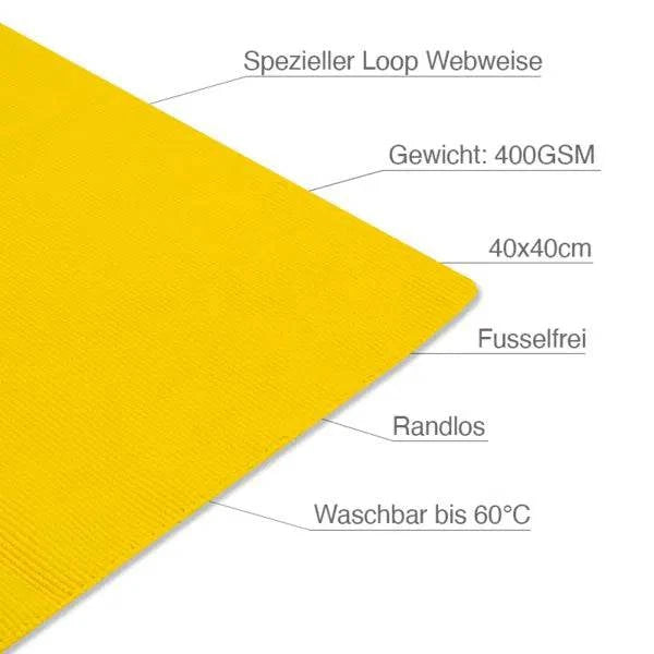 Liquid Elememts Politertuch " Polish Towel" 40x40cm, 400GSM gelb T12_yellow - Weigola Premium Autopflege seit 1883