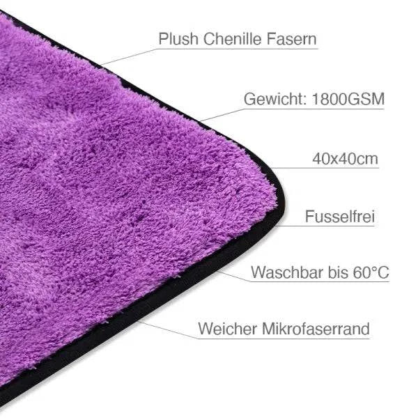Liquid Elements Purple Monster Mikrofasertuch 40x40cm 1800GSM T13 - Weigola Premium Autopflege seit 1883