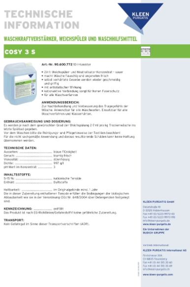 Cosy 3 S 10 Liter Weichspüler CLP Free - Weigola Premium Autopflege seit 1883