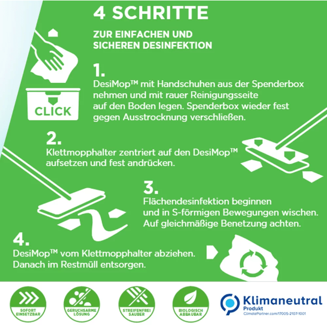 CleaningBox DesiMops M Reichweite bis 20 m², 42x13 cm, weiß, 20er Spenderbox - Weigola Premium Autopflege seit 1883
