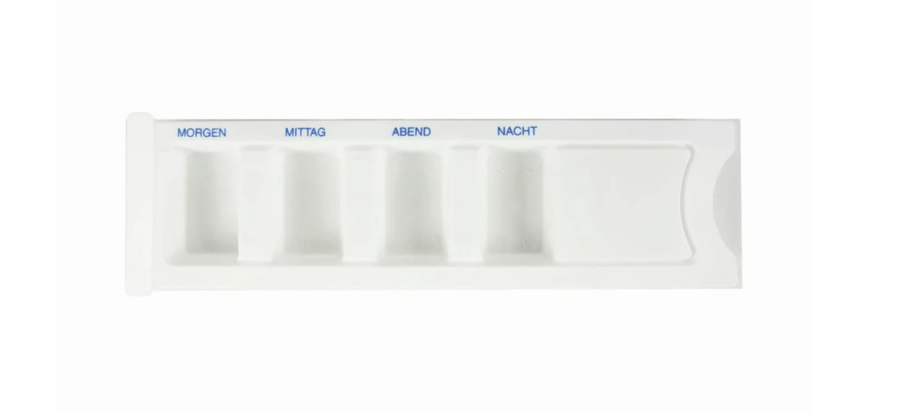 Medikamentendispenser 4-fach Weiß 200 Stück - Weigola Premium Autopflege seit 1883