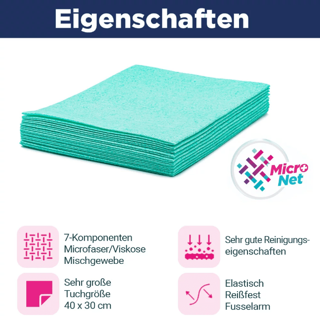 CleaningBox MicroNet-Reinigungstücher Grün, 40x30 cm, 10 Stück - Weigola Premium Autopflege seit 1883