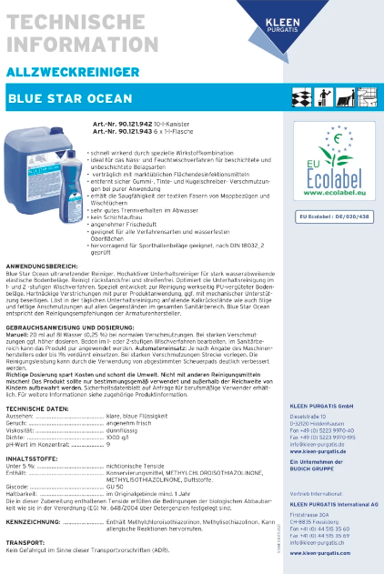 Blue Star Ocean Oberflächenreiniger CLP Free - Weigola Premium Autopflege seit 1883