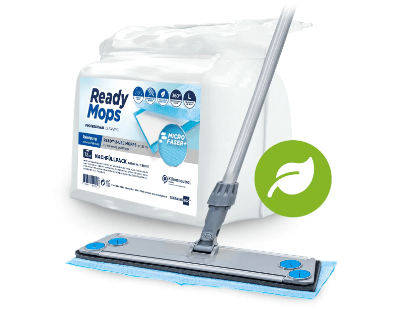 CleaningBox ReadyMops L Allzweck Reichweite 35 m², 42x13 cm, blau, 12er Spenderbox - Weigola Premium Autopflege seit 1883