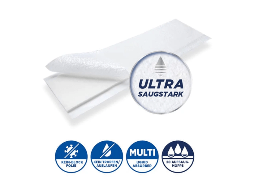 CleaningBox Aufsaug-Mopps, 42x13 cm, weiß, 20er Spenderbox - Weigola Premium Autopflege seit 1883