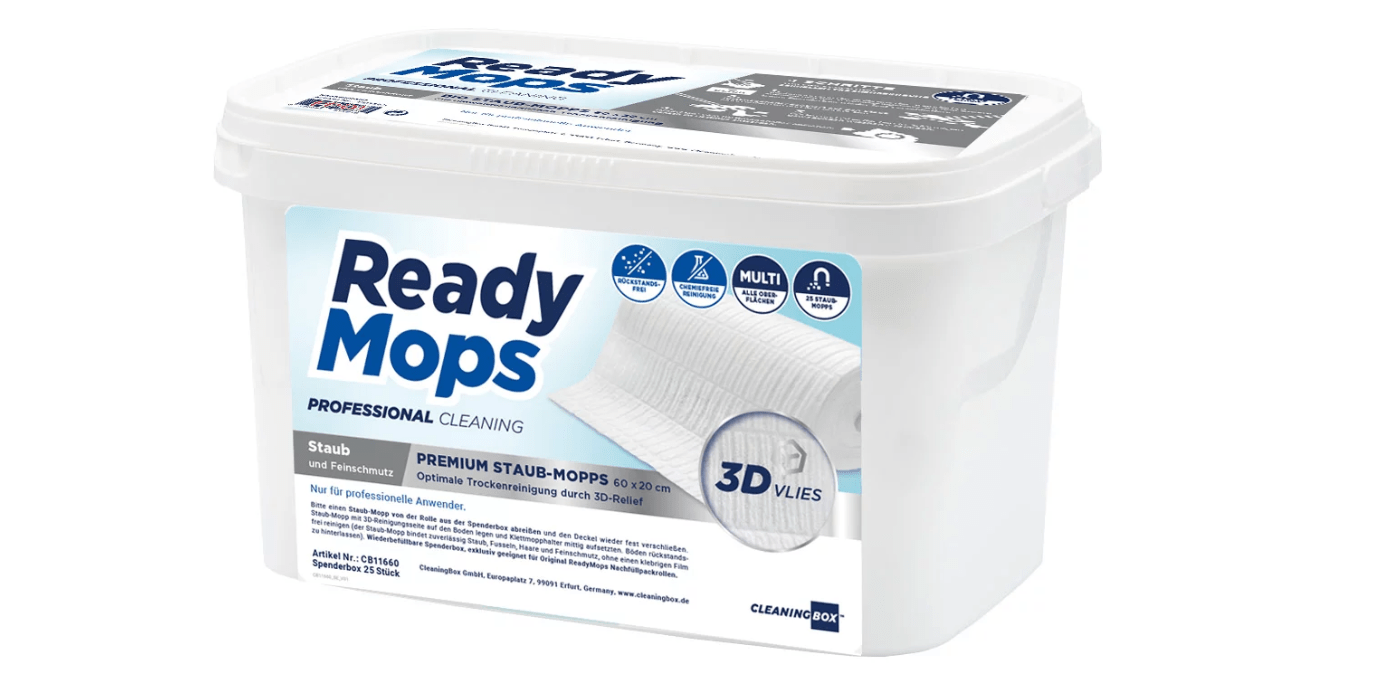 CleaningBox Premium StaubMopps TrockenMopps, 60x20 cm, PES, 25er Spenderbox - Weigola Premium Autopflege seit 1883