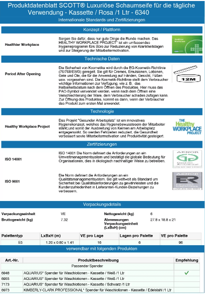 Kimberly Clark - 6340 - SCOTT® - Luxuriöse Schaumseife für die tägliche Verwendung - Weigola Premium Autopflege seit 1883