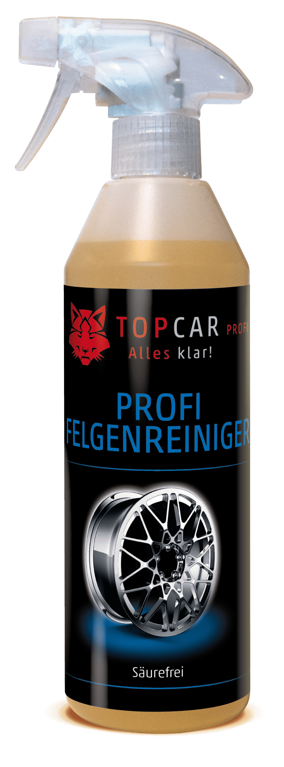 TOP CAR Felgenreiniger säurefrei 500ml Sprühflasche - Weigola Hygienevertrieb - - Weigola Hygienevertrieb