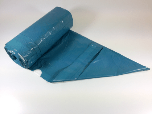 Müllbeutel 120 Liter LDPE blau mittel 575x1000mm 38µ mit Zugband - Weigola Hygienevertrieb - - Weigola Hygienevertrieb