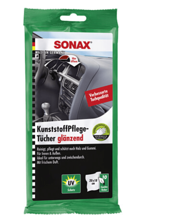 SONAX KunststoffPflegeTücher glänzend 10 Stk. - Weigola Hygienevertrieb - - Weigola Hygienevertrieb