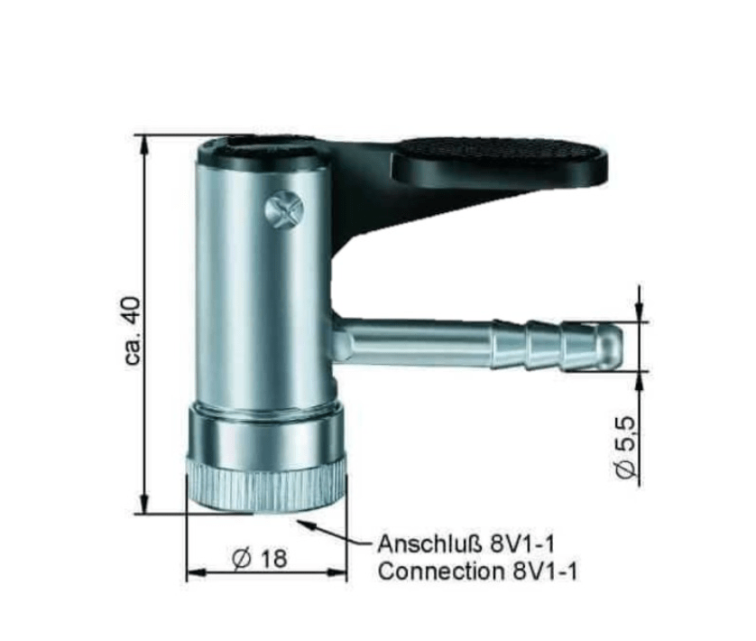 Hebelstecker Schlauchdurchmesser 5,5 mm - Weigola Hygienevertrieb - - Weigola Hygienevertrieb