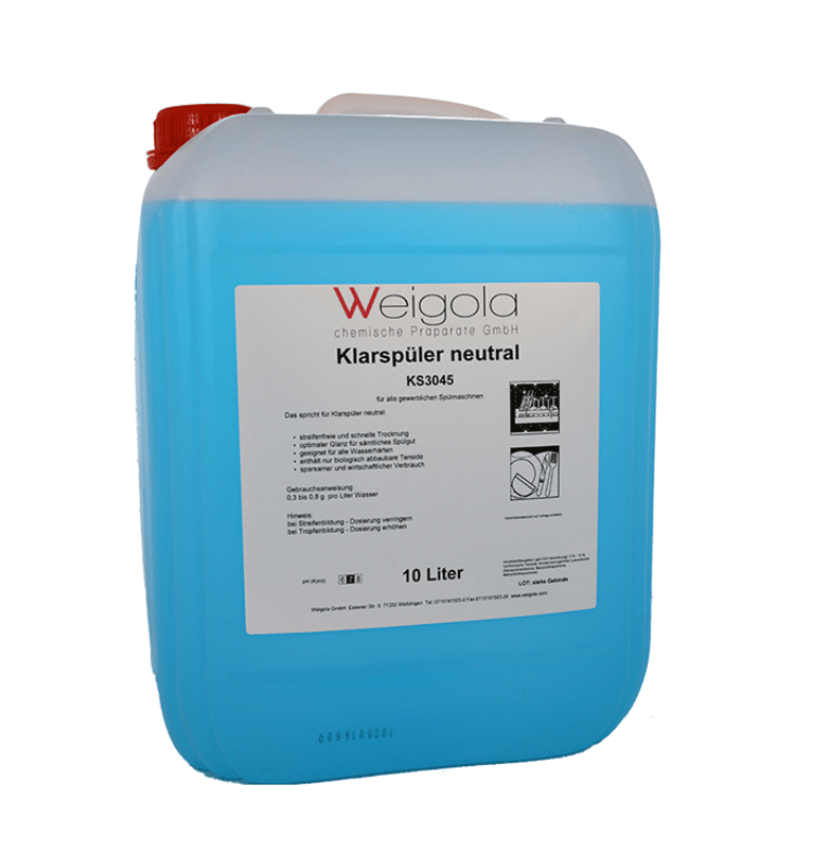 WEIGOLA Klarspüler neutral 10 Liter Kanister - Weigola Hygienevertrieb - - Weigola Hygienevertrieb