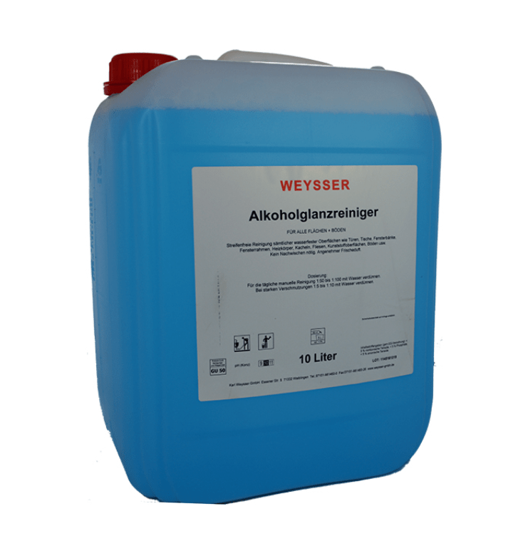 WEYSSER Alkoholglanzreiniger 10 Liter Kanister - Weigola Hygienevertrieb - - Weigola Hygienevertrieb