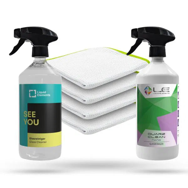 Liquid Elements Glas / Scheiben Reinigung - Set Premium - LE_GLASSCLEAN_PREMIUM - Weigola Premium Autopflege seit 1883 