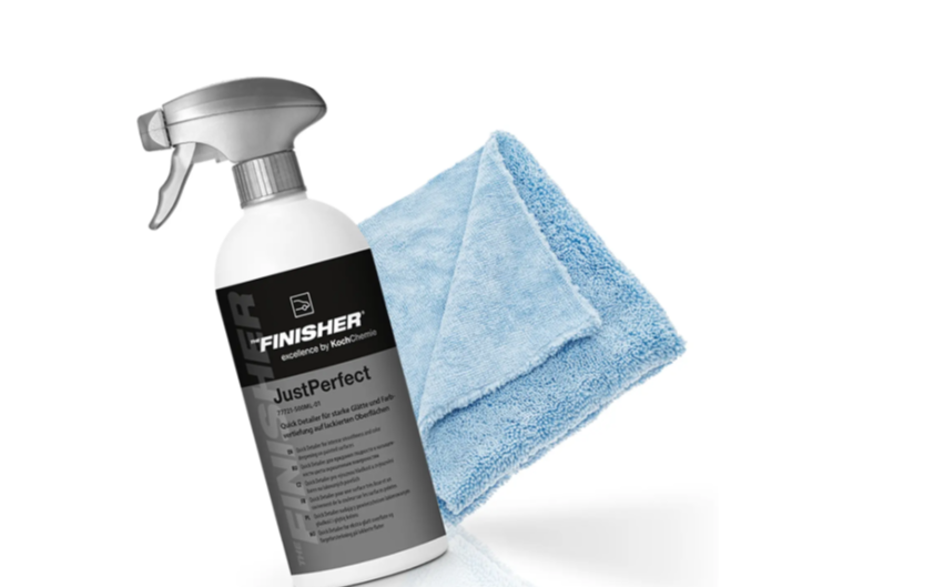 Quick Finish Set: Koch Chemie THE FINISHER JustPerfect Quick Detailer + Polish and Sealing Mikrofasertuch
