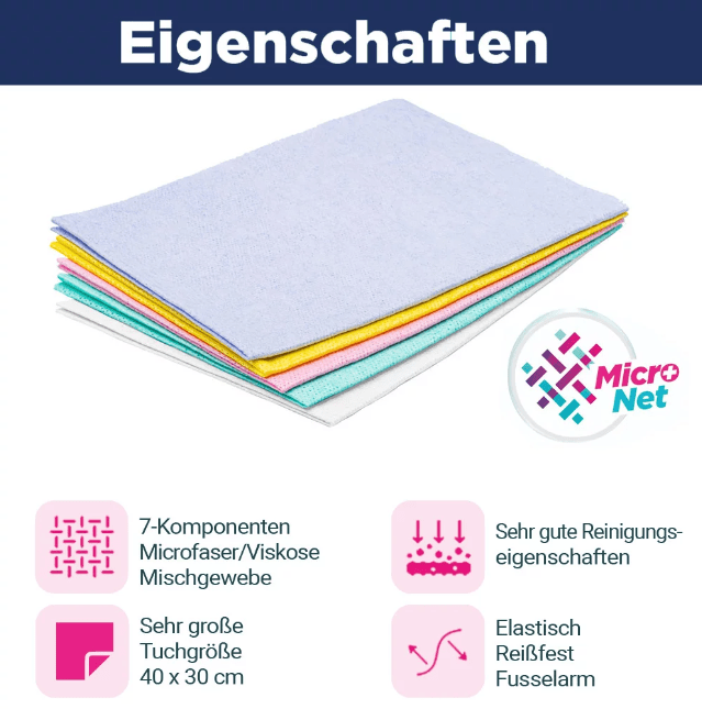 CleaningBox MicroNet-Reinigungstücher Blau, 38x23,5 cm, 50er Rolle