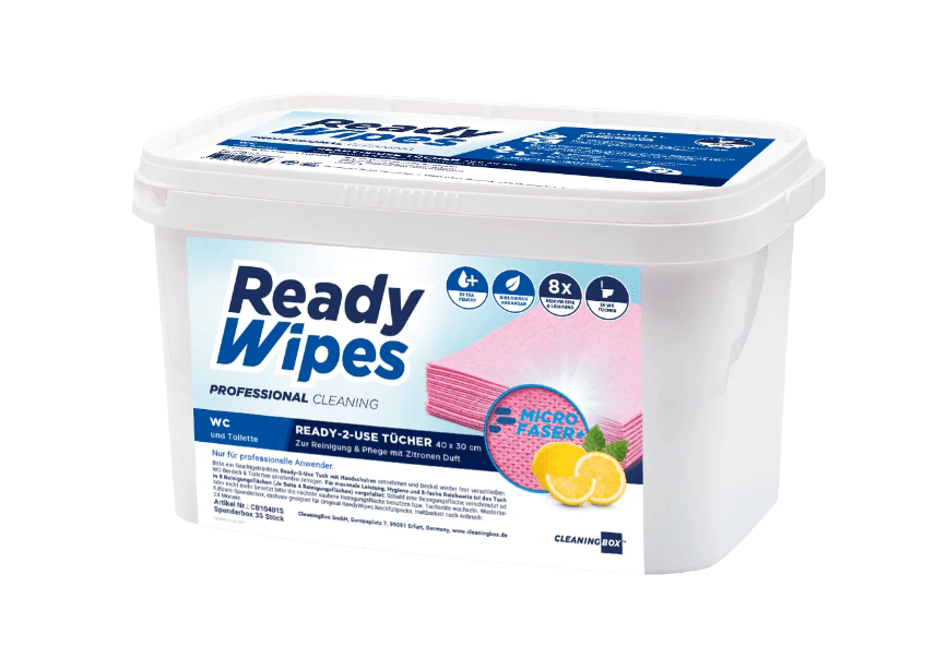 CleaningBox 5-in-1 Microfaser ReadyWipes WC 35er Spenderbox Rot, 40x30 cm