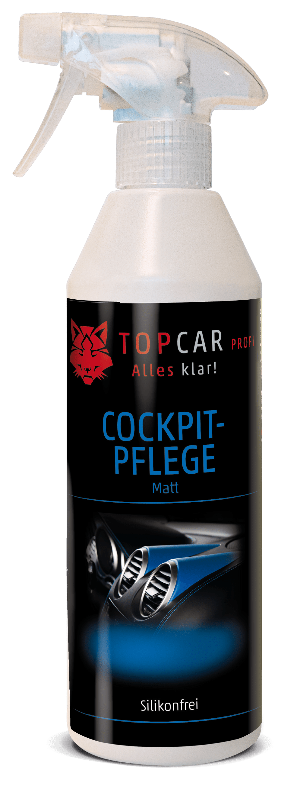 TOP CAR Cockpit Pflege matt silikonfrei 500ml Sprühflasche - Weigola Hygienevertrieb -  - Weigola Hygienevertrieb